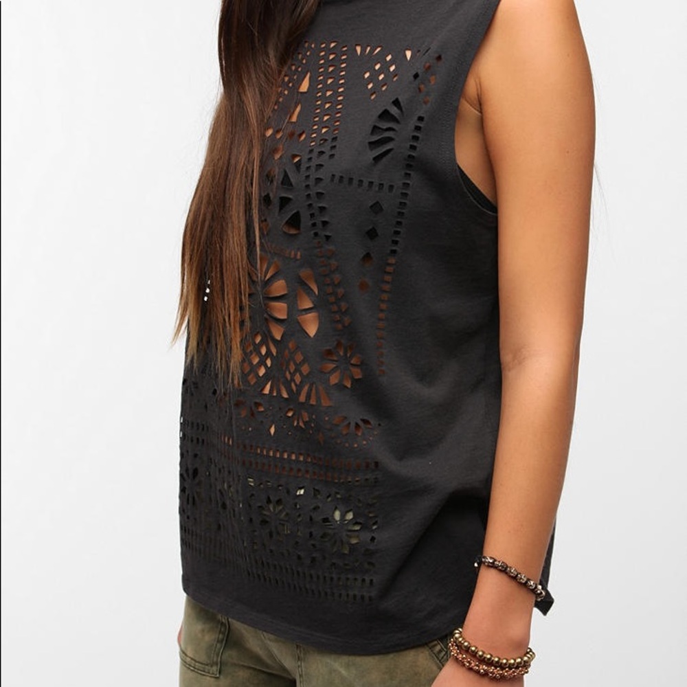 💀BOGO FREE Urban Outfitters Lasercut Muscle T